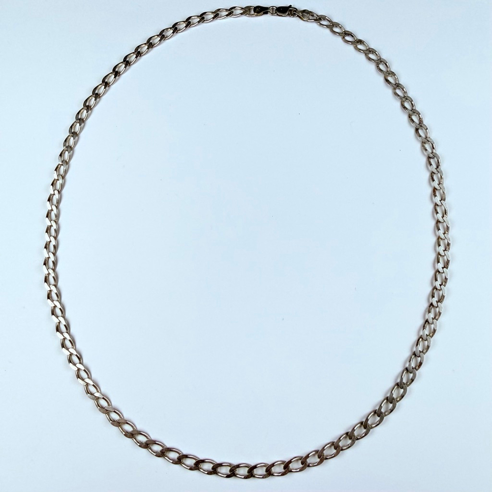 Curb Cuban Link Chain 925 Sterling Silver 4.5mm Wide Necklace 19.5" Italy